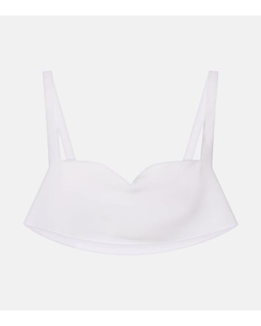 Prada White Silk Crepe De Chine Bra Top
