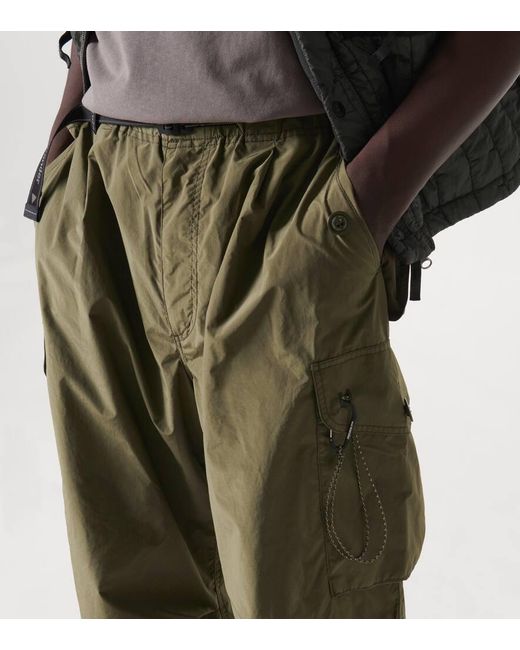 And Wander Green Oversized Ripstop Cargo Pants for men