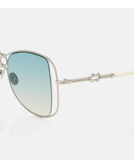 Aquazzura Blue Malibu Oversized Sunglasses