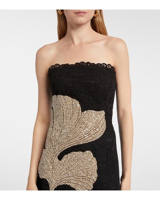 Costarellos Black Hallis Crystal Woven Midi Dress