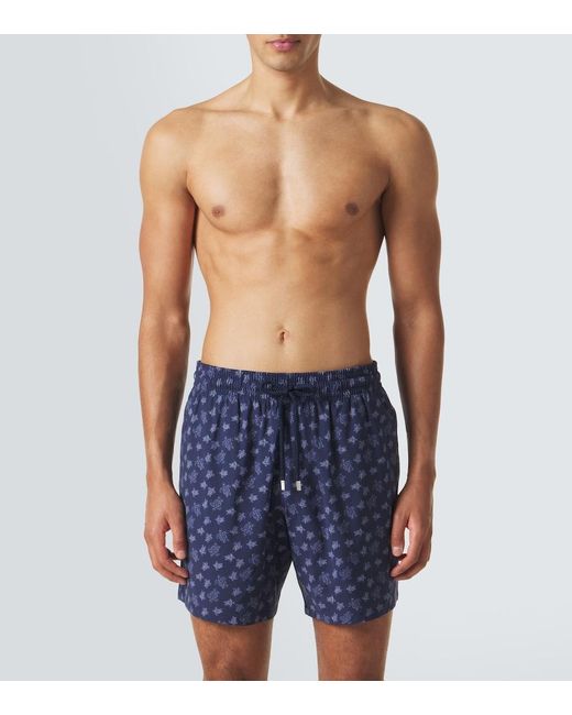 Vilebrequin Blue Printed Wool Swim Trunks for men
