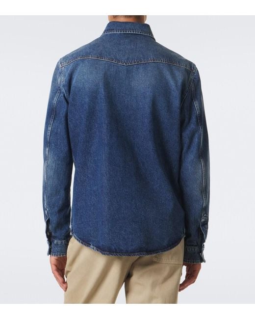 Moncler Blue Denim Western Shirt for men