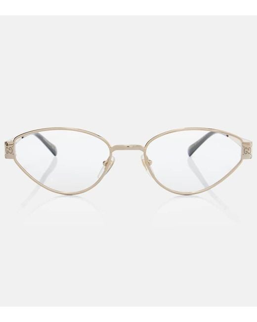 Gucci Metallic Ssima Cat-Eye Glasses