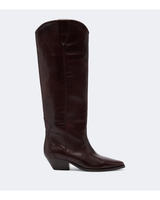 Isabel Marant Brown Denvee Leather Cowboy Boots