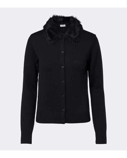 Loewe Blue Double L Wool Cardigan
