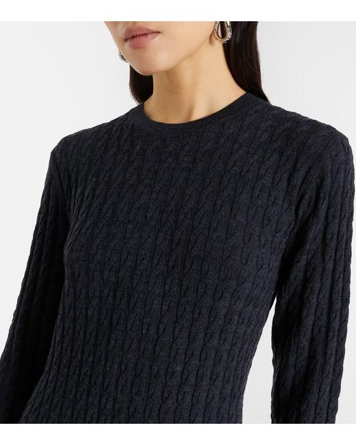 Totême  Black Cable-Knit Wool Maxi Dress