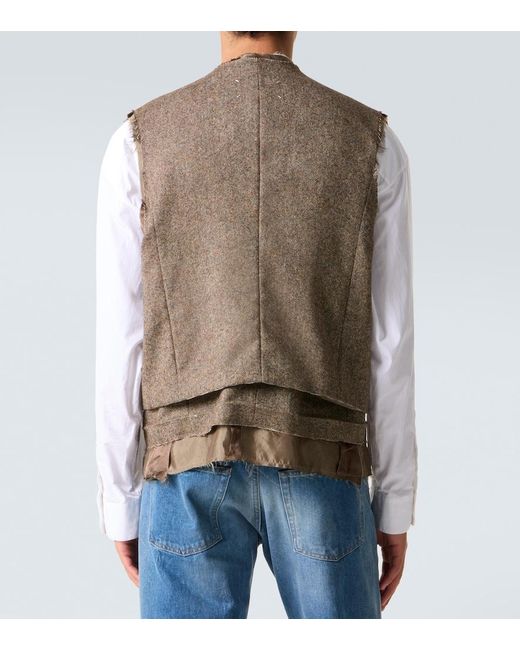 Maison Margiela Brown Wool Gilet for men