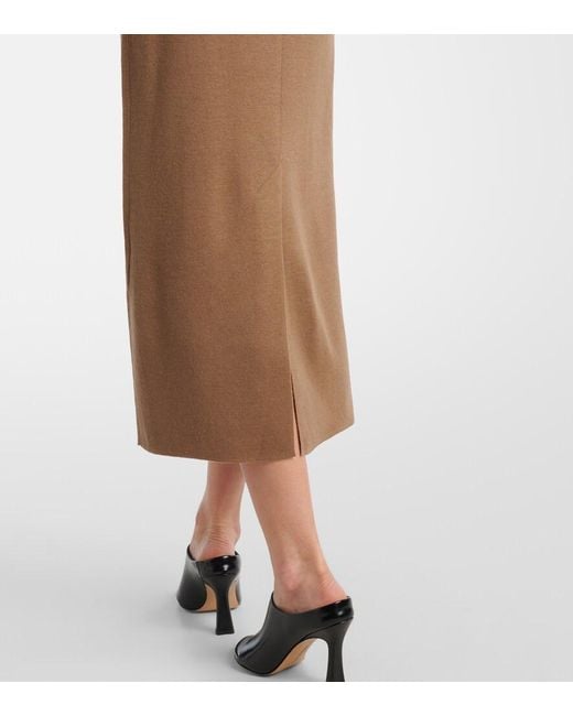 Max Mara Brown Aceri Virgin Wool Midi Dress