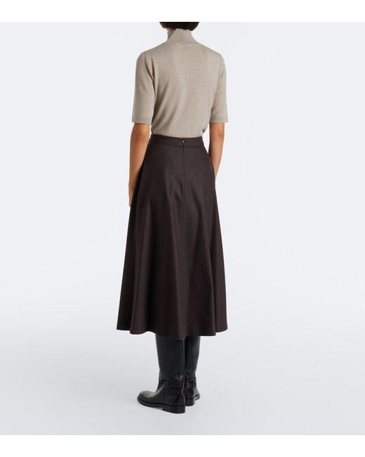 Max Mara Black Wool Midi Skirt