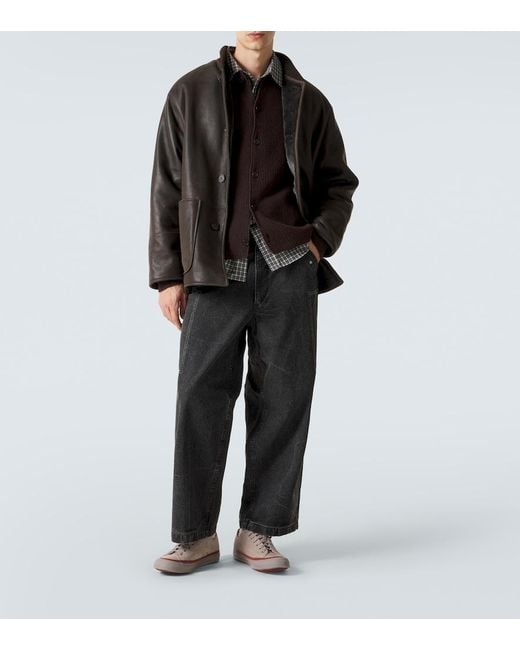 A.PRESSE Black Shearling-Lined Jacket for men