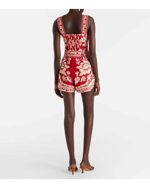 Combi-Short Guanacaste En Lin Melange Farm Rio en coloris Red