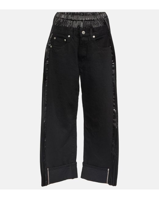 Junya Watanabe Black X Levi's® Faux Leather-trimmed Barrel Jeans