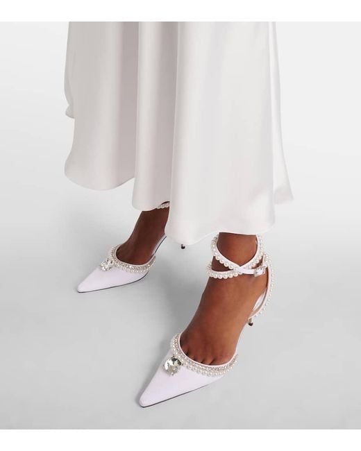 Mach & Mach Metallic Diamond Of Elizabeth Satin Pumps