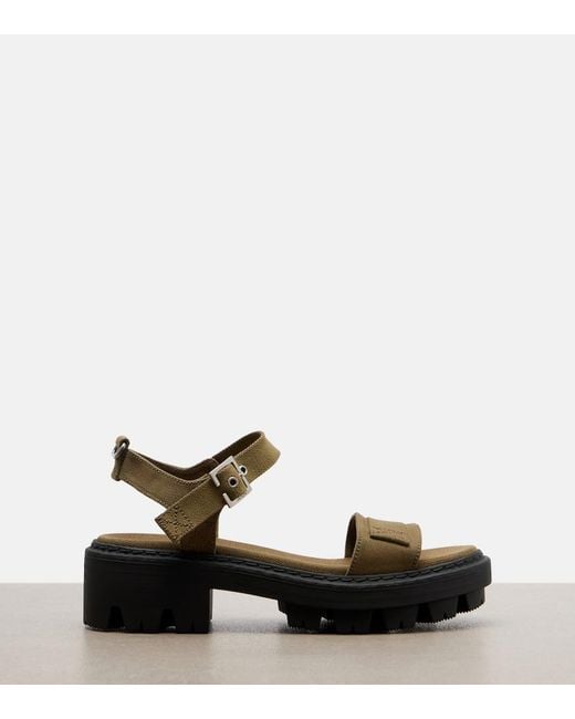 Prada Black Canvas Sandals