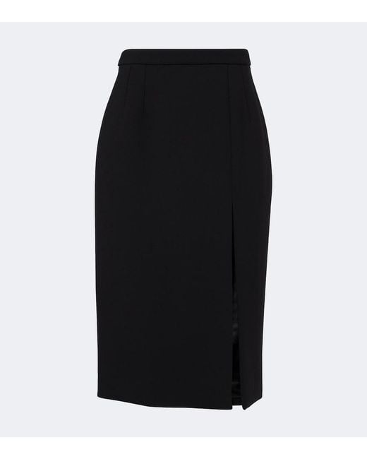 Dolce & Gabbana Black Wool-Blend Pencil Skirt