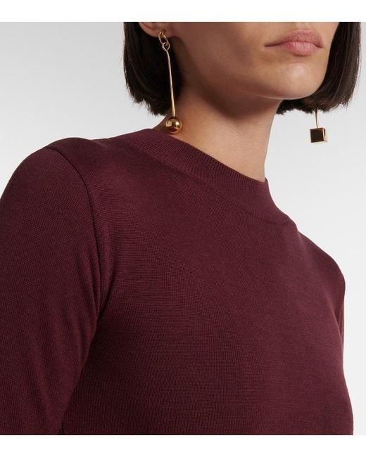 AYA MUSE Red Draped Silk-Blend Jersey Minidress