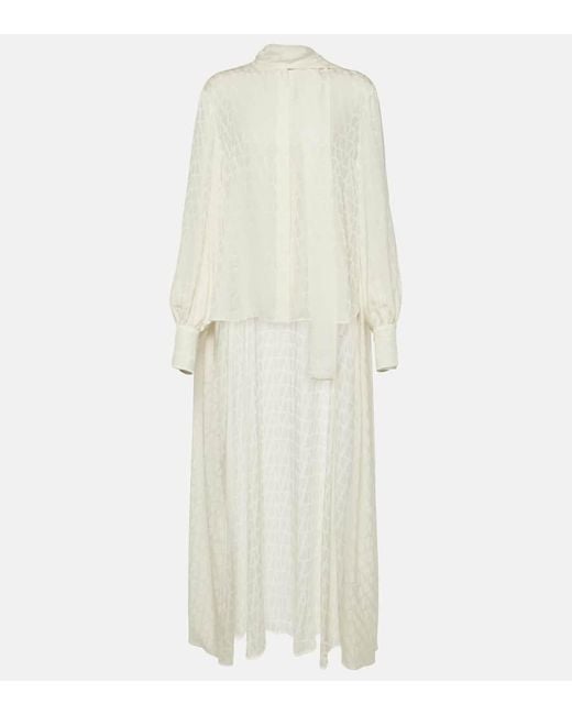 Valentino White Bluse Toile Iconographe Aus Seide