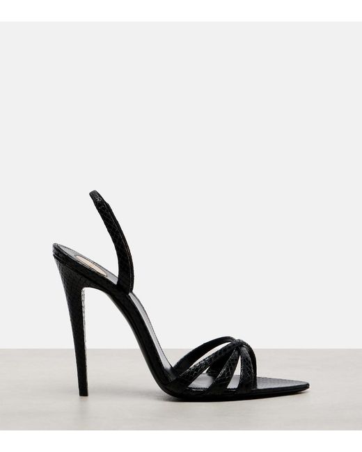 Saint Laurent Black Kate Leather Slingback Sandals