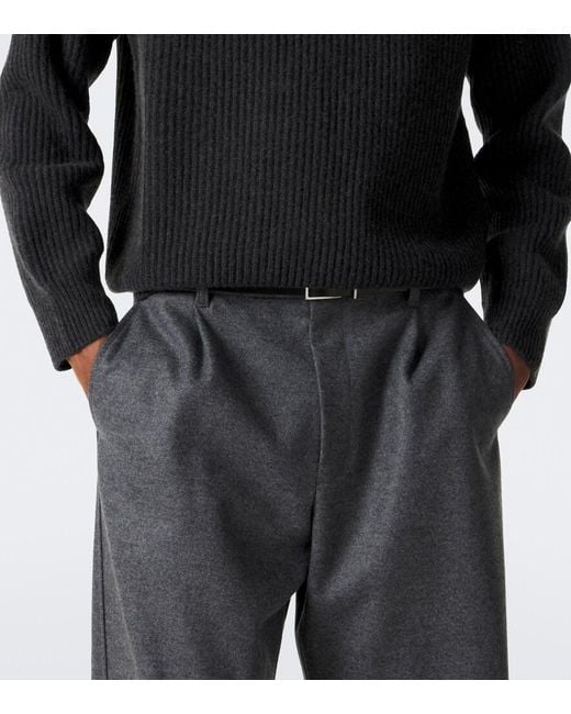 LeKasha Black Ribbed-Knit Cashmere Sweater for men