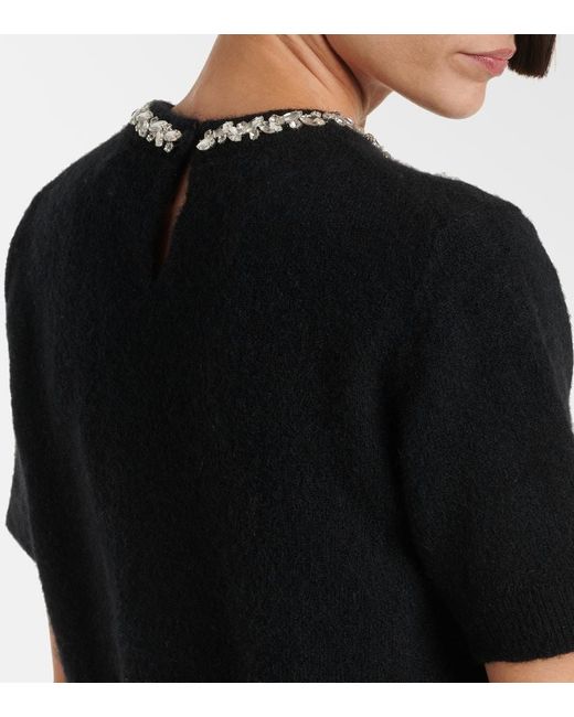 Velvet Black Layton Embellished Alpaca And Wool-Blend Top