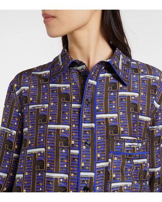 Burberry Blue Silk Shirt