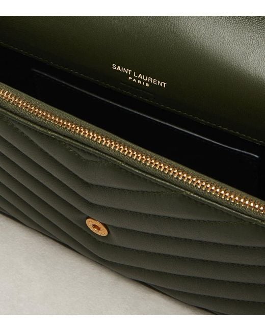Saint Laurent White Cassandre Envelope Leather Wallet On Chain