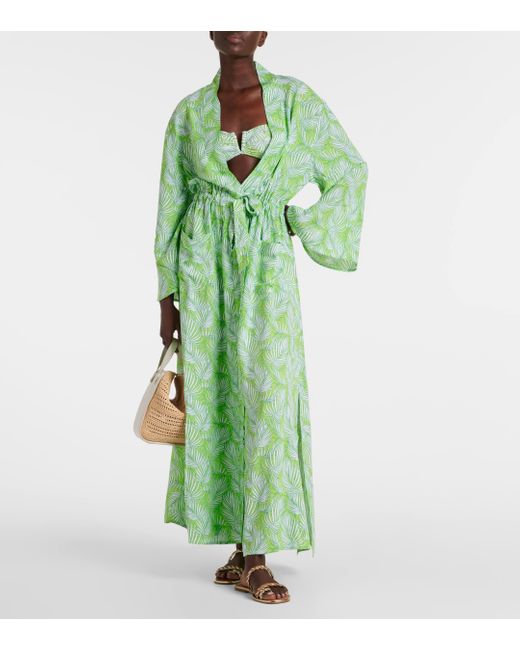 Melissa Odabash Green Louisa Printed Robe