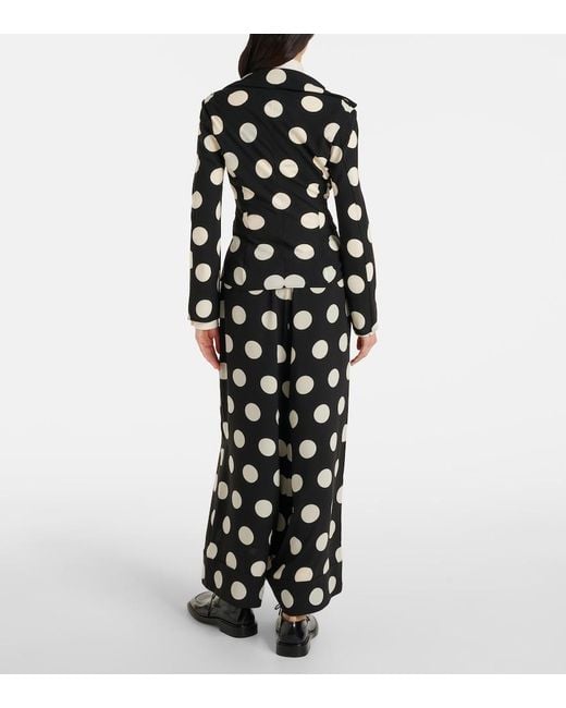 Junya Watanabe Black Polka-Dot Wide-Leg Pants