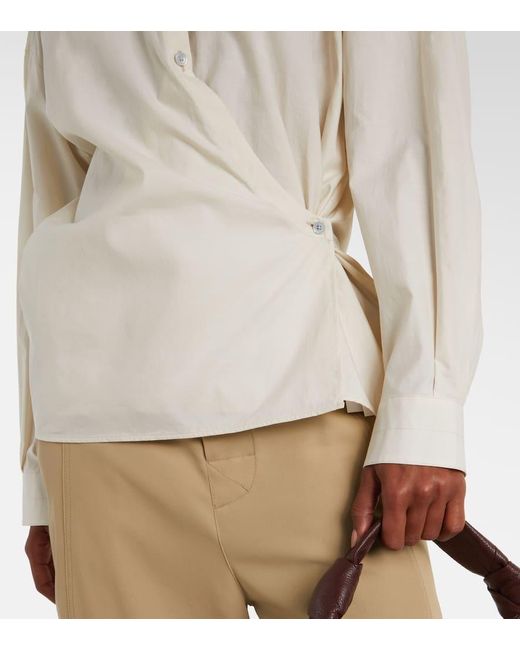 Lemaire White Twisted Cotton And Silk Shirt