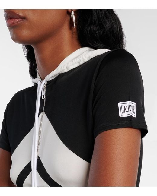 Jean Paul Gaultier Black Paneled Jersey Maxi Dress