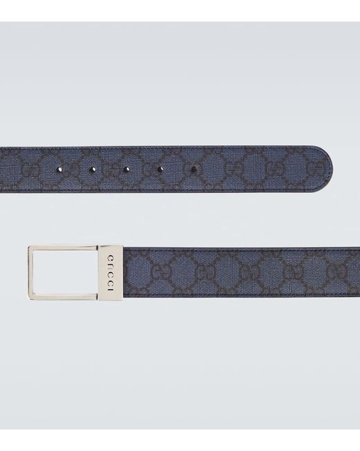Cintura in canvas GG Supreme di Gucci in Blue da Uomo