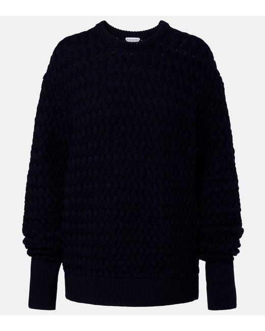 Bottega Veneta Blue Intrecciato Wool Sweater