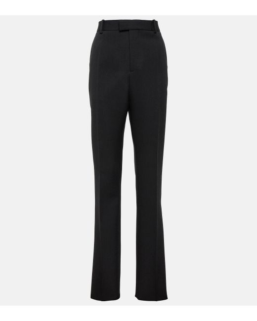 Bottega Veneta Black High-rise Slim Wool Pants