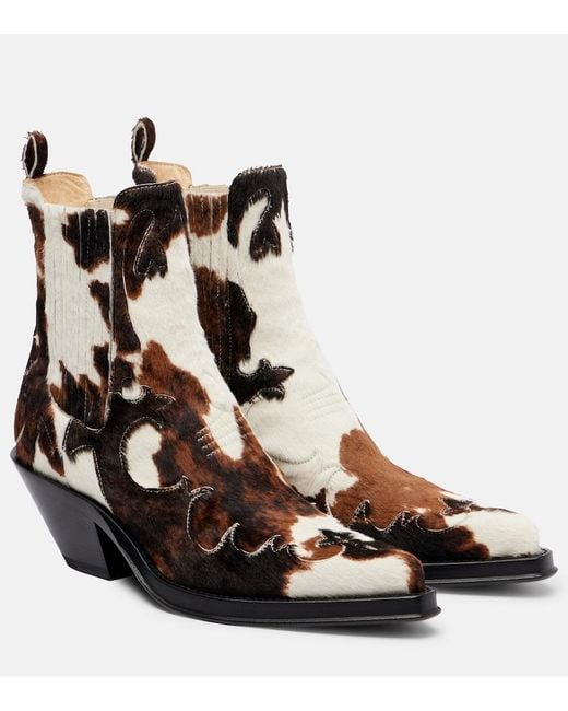 Gabriela Hearst Brown Cassidy Calf Hair Cowboy Boots