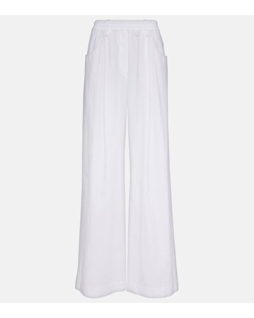 Pantalon ample a taille haute en coton Brunello Cucinelli en coloris White