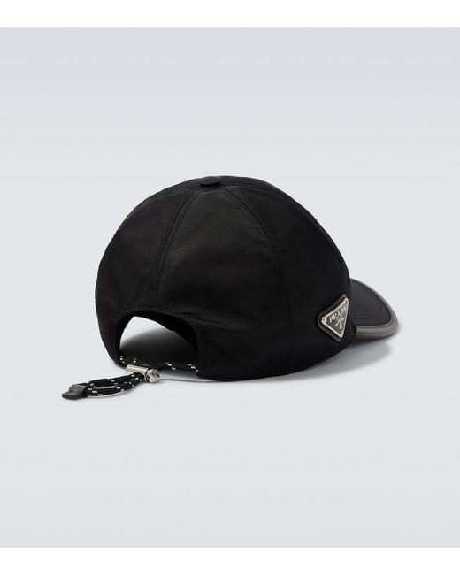 Prada Black Speedrock Re-Nylon Baseball Cap for men