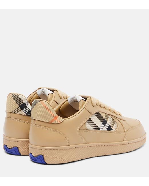 Burberry Natural Sneakers Check Aus Leder