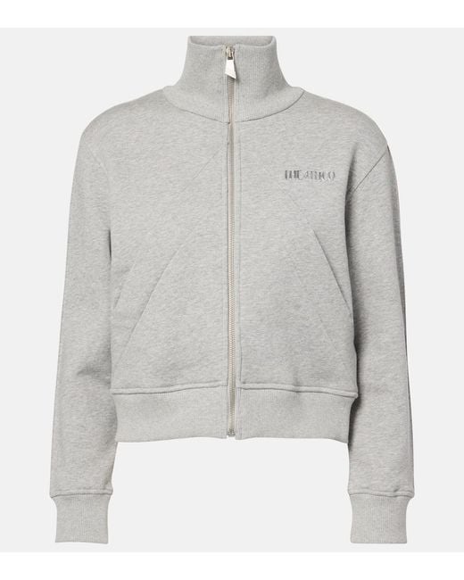 The Attico Gray Cotton Fleece Track Jacket