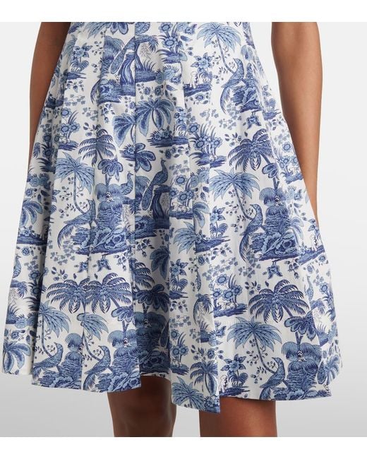 Staud Blue Wells Floral Cotton Minidress