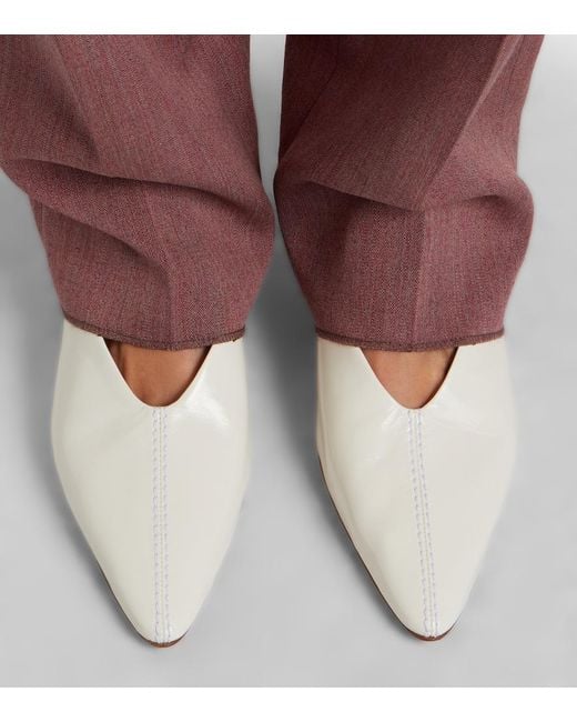 Bottega Veneta White Vesta Leather Mules