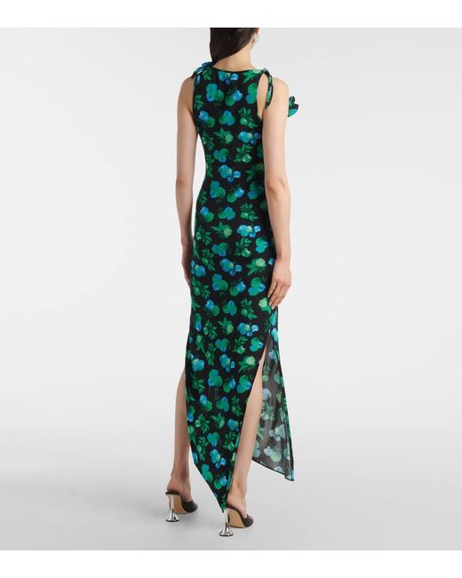 Coperni Green Besticktes Maxikleid