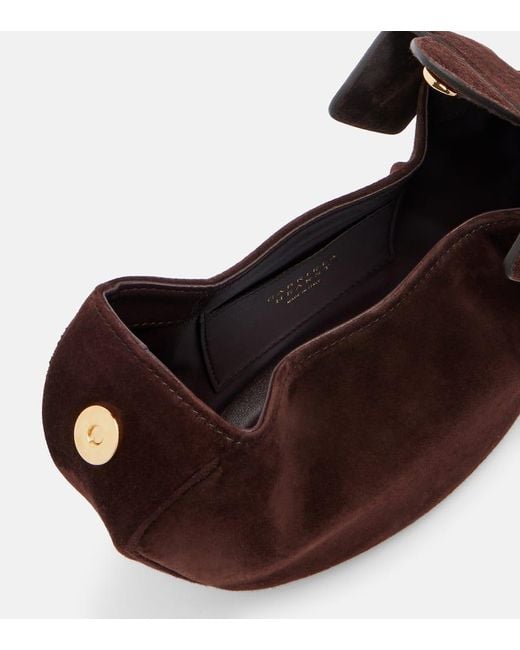 Gabriela Hearst Brown Clutch Soft Demi Aus Veloursleder