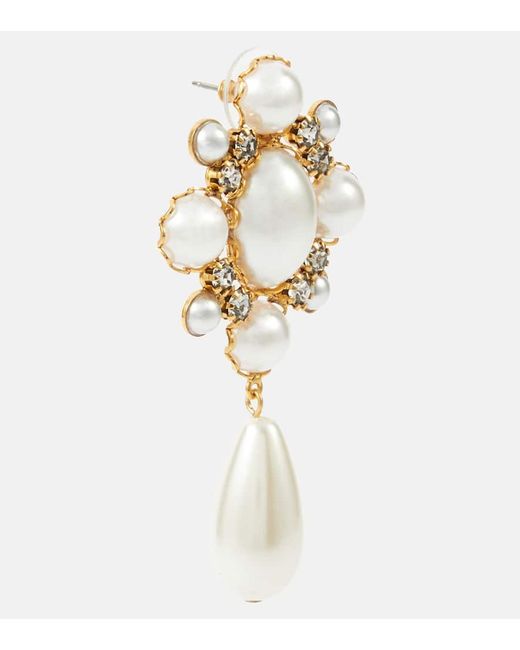 Jennifer Behr White Jubilee Faux Pearl Drop Earrings