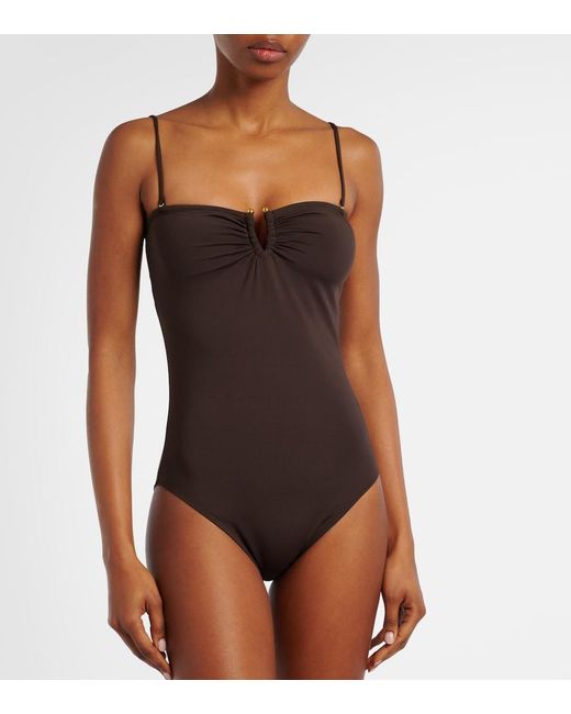 Nili Lotan Black Gathered Swimsuit