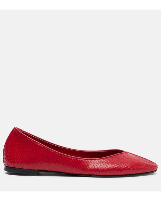Jacquemus Red Ballerines Leather Ballet Flats