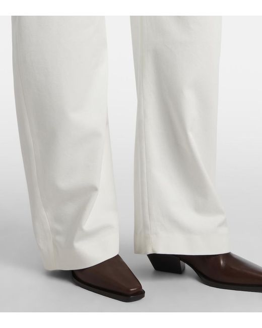 Brunello Cucinelli White Cotton Barrel-Leg Pants