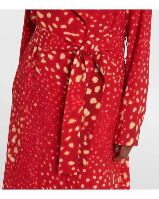 Dries Van Noten Red Printed Coat