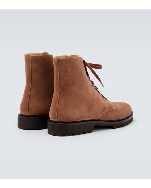 Botines Con Cordones De Ante Brunello Cucinelli de hombre de color Brown