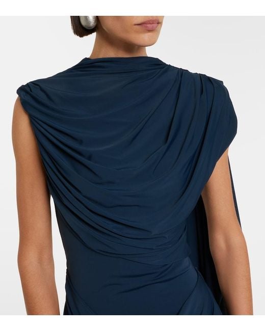 De La Vali Blue Jersey Maxi Dress