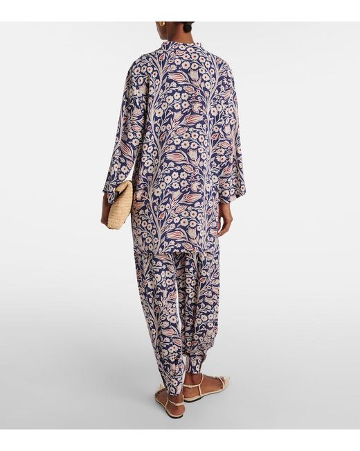 Loro Piana Blue Floral Silk Tunic